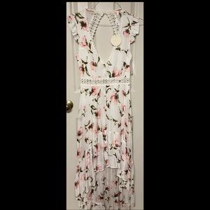 Luxxel High Low White Floral Maxi Dress